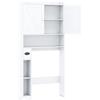 LIFEZEAL Scaffale Bagno Salvaspazio Sopra WC, Water, Toilette, Lavatrice, Mobile con Barra Regolabile per Adattabilità, Porta Carta Igienica, Ante, Ripiani, Armaidetto, Moderno, in Legno (bianco)