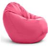 Bruni Classico L Rosa - Pouf Sacco XXL, Pouf Poltrona a forma di goccia per soggiorno e camere, Bean Bag interno ed esterno, fodera lavabile, puff per adulti, con imbottitura
