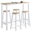 SoBuy Set Tavolo da Bar Alto con 4 sgabelli, robusto, 120x100x40cm