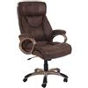 Mendler Poltrona Ufficio Girevole Regolabile Dallas Design Moderno Tessuto Microfibra Marrone