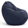 Bruni Classico L Grigio Blu - Pouf Sacco XXL, Pouf Poltrona a forma di goccia per soggiorno e camere, Bean Bag interno ed esterno, fodera lavabile, puff per adulti, con imbottitura