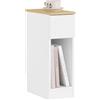 SoBuy comodino camera da letto 20 cm, tavolino da letto e tavolino salotto con cassetto fisso e frontale a onde, tavolino salvaspazio per camera e piccoli ambienti, Bianco, 20x35x60 cm, FBT111-W
