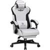 GTPLAYER Sedia da gaming, ergonomica, in Tessuto tecnico, con supporto lombare, sedia PC con schienale allargato, portata fino a 150 kg, colore: grigio