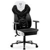 DIABLO X-Gamer 2.0 Sedia Gaming Gamer da Ufficio Design Ergonomico Cuscino Lombare Rivestimento in Tessuto Braccioli Confortevoli (Nero-Bianco)