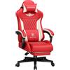 GTPLAYER Sedia da gaming, ergonomica, in pelle PU con supporto lombare, sedia PC con schienale allargato, portata fino a 150 kg, colore rosso