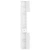 SoBuy Bianco Lucido Mobile Bagno Salvaspazio Colonna Bagno - Mobiletto Bagno Stretto 20x20x180cm con 6 Ripiani Regolabili e Cassetto - Armadietto Bagno Alto per Piccoli Spazi BZR167-GW