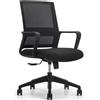 ZIK - Sedia da Ufficio Ergonomica Posturale, Poltrona Ufficio con Supporto Lombare, Sedia Comoda Scrivania con Rotelle, Braccioli, Regolabile in Altezza (45x51x94/100h (Black)