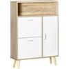 HOMCOM Mobile Scarpiera Salvaspazio 8 Paia Scarpe 80x25.5x112.5cm Bianco