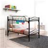DOLCI SOGNI Letto a Castello per Adulti e Bambini Scomponibile in 2 Letti Singoli (Struttura + Materasso E Cuscino Nero)