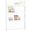SoBuy Libreria Montessoriana per Bambini Libreria Bambini da Parete Libreria Montessoriana con 4 Ripiani Porta Libri e Portagiochi Mensole Cameretta Bianco 80x12x118cm KMB08-II-W