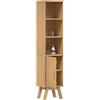 vidaXL Mobile da Bagno con lo scaffale Olden Marrone 35 x 30 x 159 cm, Mobile da bagno, scaffale rettangolare moderno, ripiani in legno di pino per stoccaggio, soluzioni di décor