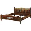MASSIVMOEBEL24.DE Letto matrimoniale 180x200 Legno riciclato FABLE #13, Colore:laccato multicolore