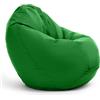 Bruni Classico L Verde Abete - Pouf Sacco XXL, Pouf Poltrona a forma di goccia per soggiorno e camere, Bean Bag interno ed esterno, fodera lavabile, puff per adulti, con imbottitura
