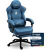 Dowinx - Sedia da gaming ergonomica con cuscino lombare, poggiatesta regolabile in altezza, imbottitura spessa, poggiapiedi estensibile, braccioli regolabili, microfibra in velluto