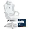 Dowinx Sedia da gaming, ergonomica, con cuscino lombare, poggiatesta regolabile in altezza, cuscino ispessito, poggiapiedi allungabile, braccioli regolabili, velluto in microfibra