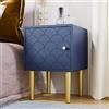 MSMOK Blu navy, comodino, comodino, tavolino adatto a qualsiasi letto e camera da letto (1 porta, altezza 50/B35/profondità 35 cm)