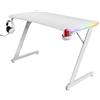 GXTrust Trust Gaming GXT 709W Luminus Scrivania Gaming LED RGB, 10 Modalità Colore, Alimentazione USB, Tavolo Gaming 120 x 60 con Supporto per Cuffia e Portabicchiere, Scrivania Bianca Ufficio, Streaming