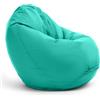 Bruni Classico M Turchese - Pouf Sacco, Pouf Poltrona a Forma di Goccia, Poltrona a Sacco da Interno ed Esterno, Beanbag per Soggiorno e Camere, Fodera Lavabile, con Imbottitura