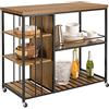 SoBuy Carrello da portata con ruote e 5 ripiani, 110×45×92 cm, per cucina