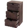 Mendler Comodino cassettiera HWC-C62 Serie Vintage 3 cassetti - Marrone