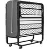 DICTAC Letto Pieghevole 90x200 cm Singolo Brandina Pieghevole Adulti con Circa 13 cm Materasso Memory Foam Metallo Letto con Ruote Portata Massima 200 kg Letto Facile da Trasportare e Montare