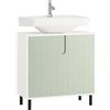 SoBuy Mobiletto Bagno Salvaspazio Mobile Sottolavabo Per Bagno 60 Cm Con Ripiano Regolabile Mobile Sotto Lavabo in MDF Verde 60x30x60 cm BZR139-GR