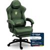 Dowinx Sedia da gaming, ergonomica, con cuscino lombare, poggiatesta regolabile in altezza, imbottitura ispessita, poggiapiedi allungabile, braccioli regolabili, velluto in microfibra
