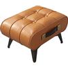 FRANKYSTAR® Kumo - Sgabello Pouf Ottomano Moderno 35,5x25x30 cm Poggiapiedi Panca Moderna in Similpelle Cuoio