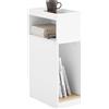 SoBuy Comodino Camera da Letto Stretto, Tavolino Stretto con Cassetto e Ripiano, Comodino Moderno per Camera da Letto e Soggiorno, Bianco, 20 x 35 x 60 cm, FBT171-WN