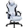 GTPLAYER Sedia da gaming, ergonomica, in Velluto di alta qualità, con supporto lombare, sedia PC con schienale allargato, portata fino a 150 kg, azzurro