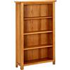 vidaXL Libreria a 4 Ripiani 70x22x110 cm in Legno Massello di Rovere