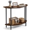 COSTWAY Consolle Ingresso 100 cm, Tavolo d'Ingresso a Forma di Mezzaluna con Doppio Ripiano Aperto, Tavolo Consolle Sottile e Salvaspazio per Salotto, Corridoio e Entrata