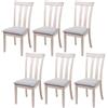 Mendler Set 6x sedie cucina sala soggiorno HWC-G46 legno massello - struttura chiara cuscino grigio