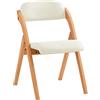 SoBuy Sedie Pieghevoli in Legno Imbottite, Sedie Pieghevoli Salvaspazio con Rivestimento Sfoderabile e Struttura Robusta, per Cucina Sala da Pranzo Balcone e Giardino Bianco 47,5 x 59 x 77 cm FST92-W