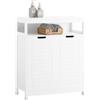 SoBuy Mobile da bagno Armadietto da terra Due ante Doppia apertura Bianco 70x35x90cm BZR121-W