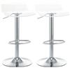 HOMCOM Set 2 Sgabelli da Bar con Altezza Regolabile, Sgabelli da Cucina Alti con Seduta Girevole e Poggiapiedi in Metallo e Acrilico, 39x39x67-87 cm, Trasparente