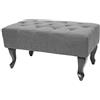 Mendler Pouf poggiapiedi ottomano Stile Vittoriano Chesterfield 39x77x47cm Tessuto - Grigio Scuro