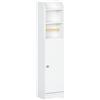 kleankin Colonna Bagno con 3 Ripiani Aperti e Armadietto a 2 Livelli con Ripiano Regolabile in 3 Posizioni, Mobiletto Bagno in Legno con Portarotolo di Carta, 23x18x100 cm, Bianco