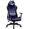 DIABLO X-Horn 2.0 Sedia da Gaming Gamer Poltrona da Ufficio Scrivania Girevole Braccioli 3D Design Ergonomico Supporto Lombare Meccanismo di Inclinazione Nero-Blu Normal (L)