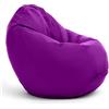 Bruni Classico L Viola - Pouf Sacco XXL, Pouf Poltrona a forma di goccia per soggiorno e camere, Bean Bag interno ed esterno, fodera lavabile, puff per adulti, con imbottitura
