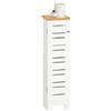 SoBuy Armadio da Bagno Stretto - Mobiletto Salvaspazio in Legno - Porta Rotolo Freestanding per WC, Mobile da Bagno Resistente all'Umidità, Bianco-Naturale, 20x75x18 cm, BZR85-W
