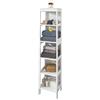 SoBuy Mobiletto da bagno salvaspazio Scaffale scala con 5 ripiani lunghezza 30 profondità 30 altezza 139 cm, bianco BZR14-W