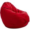 Bruni Classico S rosso - Pouf per bambini a forma di goccia, small pouffe e pouf poltrona per camera per bambini e soggiorno, beanbag chair interno ed esterno