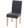 Mendler Sedia Littau ecopelle opaca soggiorno cucina sala da pranzo 43x56x90cm - grigio piedi chiari