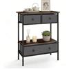 LIFEZEAL Consolle Ingresso con Cassetti, 80x30x85,5cm, Tavolo Consolle a 2 Ripiani, Industriale, Salvasapzio, in Legno e Metallo, Console Dietro Divano, per Entrata, Corridoio, Marrone