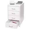 Mendler Cassettiera classificatore ufficio mobile Boston T851 con ruote 4 cassetti 48x28x41cm - bianco