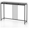 LIFEZEAL Tavolo Console, Tavolo Consolle in Legno, Tavolo d'Ingresso Sottile e Stretto, Effetto di Marmo, Gambe in Metallo, Antiribaltamento, per Soggiorno, Corridoio, Max 20 kg, 120x30x90cm, Nero