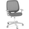 LIFEZEAL Sedia da scrivania per bambini imbottita, girevole per bambini, regolabile in altezza, da 80 a 92 cm, ergonomica, per l'apprendimento, max 75 kg (grigio)