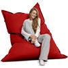 Bruni - Pouf XXL Caree in Rosso - pouf rettangolare XXL da 140x180 cm con 400 l di imbottitura, bean bag con rivestimento interno, sacco a pelo, rivestimento rimovibile, per interni ed esterni