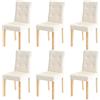 Mendler Set 6X sedie Sala da Pranzo Soggiorno HWC-E58 Legno - Ecopelle Avorio Gambe Chiare